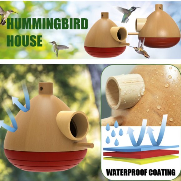 2 pk - Hummingbird Houses - Wooden Birdhouses for Outside - Picture 9 of 9